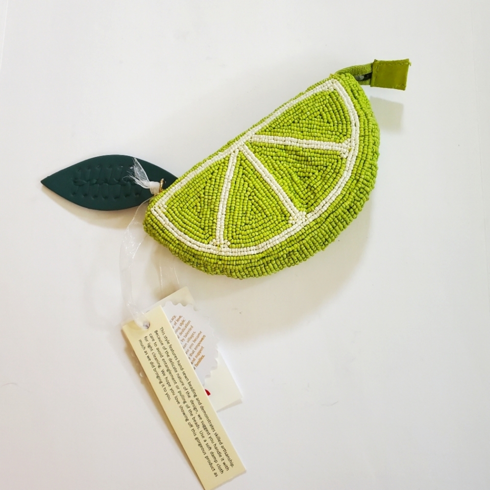 NWT Viral Beaded Lime Slice Coin Purse 🍋‍🟩